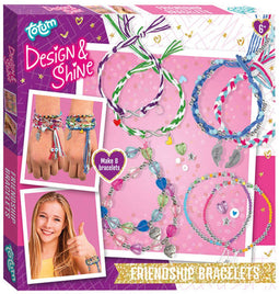 Totum Design & Shine - Vriendschaps armbandjes maken - 8 stuks met metalen hartbedels (8 stuks)