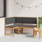 vidaXL - Tuin - Hoekbank - met - Kussens - 140x100x91 - cm - Massief - Acacia