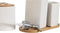 Badset Home ESPRIT Wit Natuurlijk Bamboe Dolomite 19,5 x 10 x 19 cm