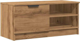 vidaXL - Tv-meubel - 80x35x36,5 - cm - bewerkt - hout - artisanaal - eikenkleur
