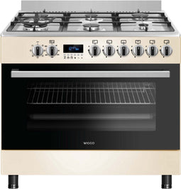 Wiggo WO-E969R(CX) Serie 9 - Gasfornuis - 5 Branders - Crème RVS