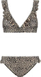 SHIWI Bobby - Dames Bikini - Dierenprint met ruches - Beige - maat 34