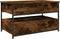 vidaXL - Salontafel - 85x50x50 - cm - bewerkt - hout - en - metaal - gerookt - eiken