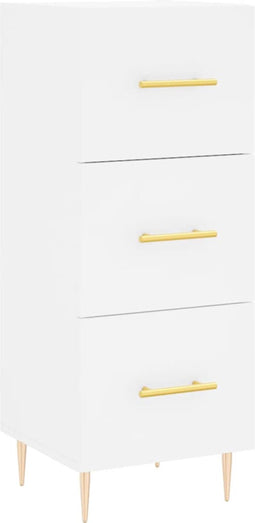 vidaXL - Dressoir - 34,5x34x90 - cm - bewerkt - hout - wit