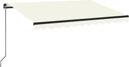 vidaXL - Luifel - handmatig - uittrekbaar - 350x250 - cm - crèmekleurig