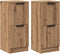 vidaXL - Dressoirs - 2 - st - 30x30x70 - cm - bewerkt - hout - artisanaal - eikenkleur