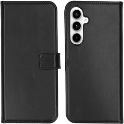 Selencia Samsung Galaxy A35 - Echt Lederen Bookcase - 3 Pashouders - Zwart