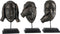 J-Line decoratie Horen/Zien/Zwijgen Op Voet - polyresin - donkerbruin - 3 stuks