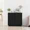 vidaXL - Sideboard - Zwart - Eiken - 80x34x75 - cm - Gelaagd - Hout