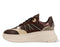 PS Poelman JANA - Dames Sneakers - Chunky zool 5 cm - Bruin met beige