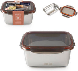 Hermetische Lunchtrommel Quttin Rechthoekig Roestvrij staal Zilverkleurig Staal 2,6 L