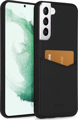 Accezz Samsung Galaxy S22 Plus - Back Cover - Premium Leather Card Slot - Zwart