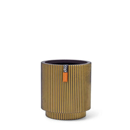 Capi europe - Vaas cilinder Groove 23x25 zwart goud
