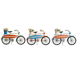 Decoratieve figuren Home ESPRIT Blauw Groen Oranje 31 x 8,5 x 19 cm (3 Stuks)