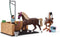schleich HORSE CLUB - Speelfigurenset - Wasplaats met Horse Club Emily & Luna - Kinderspeelgoed voor Jongens en Meisjes - 5 tot 12 jaar - 14 Onderdelen - 42438