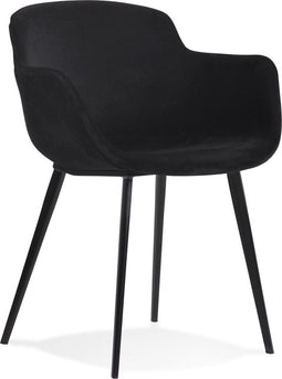 Alterego Armada - Zwart Fluweel - Met Armleuningen - 59x54x80cm