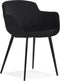 Alterego Armada - Zwart Fluweel - Met Armleuningen - 59x54x80cm