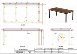 D - Livingfurn - Eetkamertafel Boston - Vier Poots - Teakhout - 240x100 cm