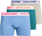 JACK&JONES JACSUPER TWIST TRUNKS - Boxershorts 3-Pack Effen Gemeleerd - Grijs Licht Blauw Groen (3-pack)