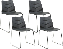 Set van 4 eetkamerstoelen HARTLEY Donkergrijs