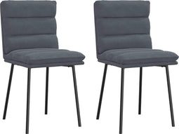vidaXL - Eetkamerstoelen - 2 - st - fluweel - donkergrijs