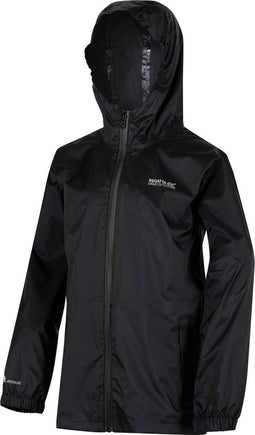 Regatta - Kids Pack It III Opvouwbaar Kinder Regenjack - Zwart - Maat 164