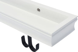 Duraline - Wandplank - Met haken - Wit - 80 x 9,3 x 4 cm (lxbxh)