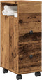 vidaXL - Badkamerkast - smal - met - wielen - bewerkt - hout - oud - houtkleurig