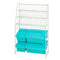 SoBuy KMB07-B - Kinderboekenkast / opbergrek - 3 opbergvakken en 4 opbergboxen - Blauw / Wit