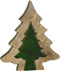 J-Line kerstdecoratie Boom Puzzel - hout - groen/naturel - small
