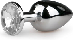 EasyToys - Metalen Buttplug met Zilveren Diamant - Buttplugs - Buttplug Metaal - Anal Plug - Sex Toys voor Vrouwen en Mannen - Seksspeeltjes - Zilver - S