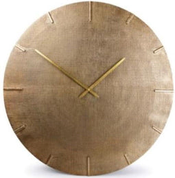 Wandklok groot - wandklok modern blok - klok goud 74 cm