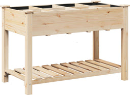 vidaXL - Tuinplantbak - met - Roosters - 115x59x76 - cm - van - Massief - Grenenhout
