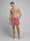 JACK&JONES JJIARUBA JJSWIMSHORTS AKM TROPIC STS - Heren Zwembroek - Roze met bloemenprint - Chili