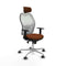 Piqueras y Crespo 1D086G2 - Bureaustoel - Hoogteverstelbaar met armleuning en hoofdsteun - Wit Bruin