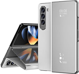 Lunso - Geschikt voor Samsung Galaxy Z Fold6 - Window view cover hoes - Zilver