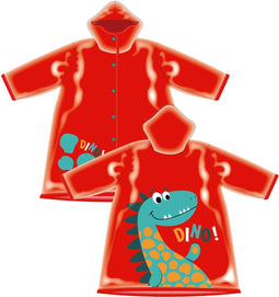 Arditex Regenjas Dino Junior Pvc Rood Maat 6 Jaar