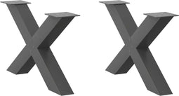 vidaXL - Salontafelpoten - 2 - st - X-vormig - 70x(42-43) - cm - staal - antraciet