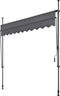 tectake® Klemluifel - Balkonluifel met handzwengel - UV-bestendig - Waterafstotend - Breedte 250 cm - Antraciet