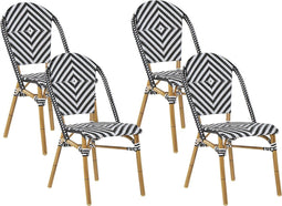 RIFREDDO - Tuinstoel set van 4 - Zwart - PE rotan