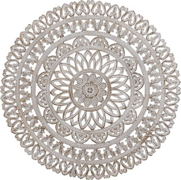 PTMD Farris Cream Round Mdf Wall Panel Carved S