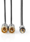 Nedis CATB22200GY10 - Kabel 3.5mm naar RCA - 100cm - Grijs