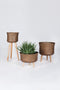 Handed By Up High - Plantenstandaard - Rond - Goud - Diameter 26 cm - Hoogte 60 cm