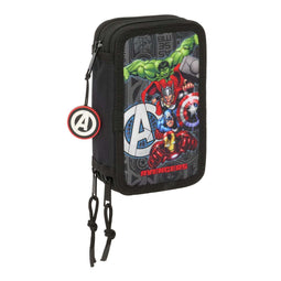 Schooletui met Accessoires The Avengers Vendetta Zwart 12,5 x 19,5 x 5,5 cm 37 Onderdelen
