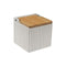 Zoutvaatje met deksel Versa Wit Keramisch Bamboe Dolomite 11 x 11 x 11 cm