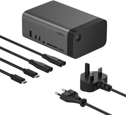 Belkin Connect - USB audio en video-hub - 1x Ethernet 1Gbps 2x HDMI 1x USB-C 1x USB 3.2 Gen2 - Grijs