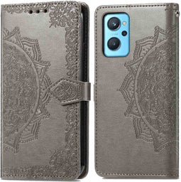 iMoshion Hoesje Geschikt voor Oppo A96 Hoesje Met Pasjeshouder - iMoshion Mandala Bookcase - Grijs