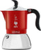 Bialetti Fiammetta Induction, Moka Express, 0,1 l, Rood, Roestvrijstaal, Aluminium, Staal, 2 kopjes, Polyamide