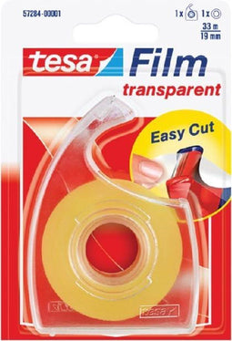 Tesa - Plakband film 19mmx33m transparant op dispenser