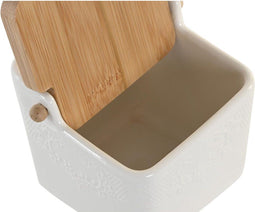Suikerpot DKD Home Decor Porselein Bamboe (12 x 12 x 11,5 cm)